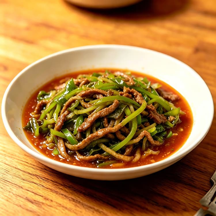 Shredded Beef With Green Peppers