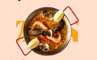 Seafood paella