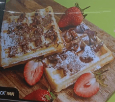 Choco Hazelnut strawberry waffles