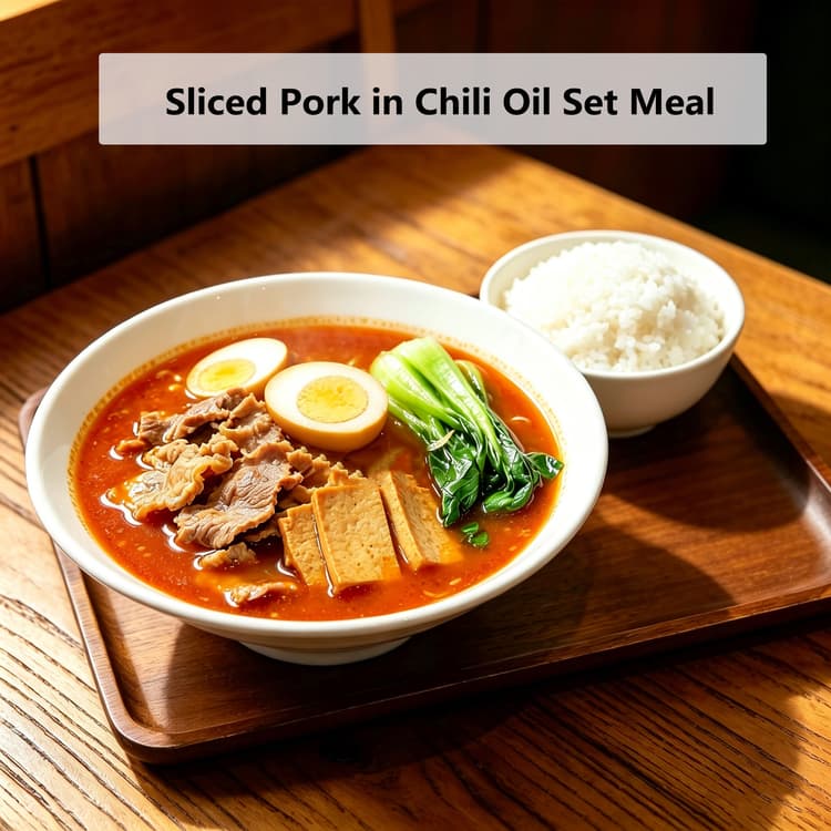 Sliced Pork In Chili Oil Set Meal