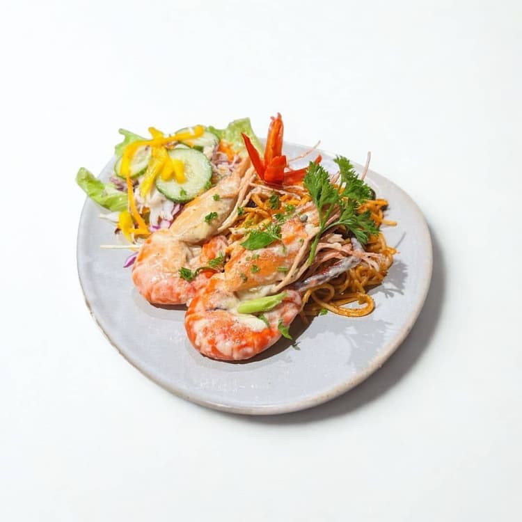 Pan-Grilled Tiger Prawns