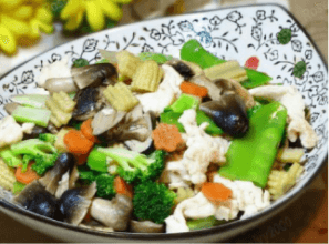 Chicken with seasonal vegetables