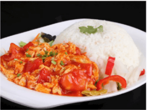 Tomato and egg rice bowl