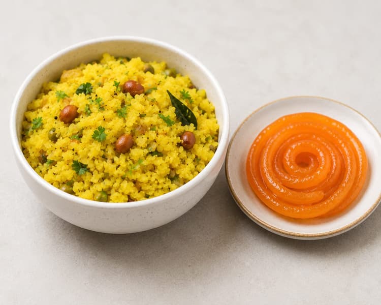 Poha Portion & Jalabi Combo
