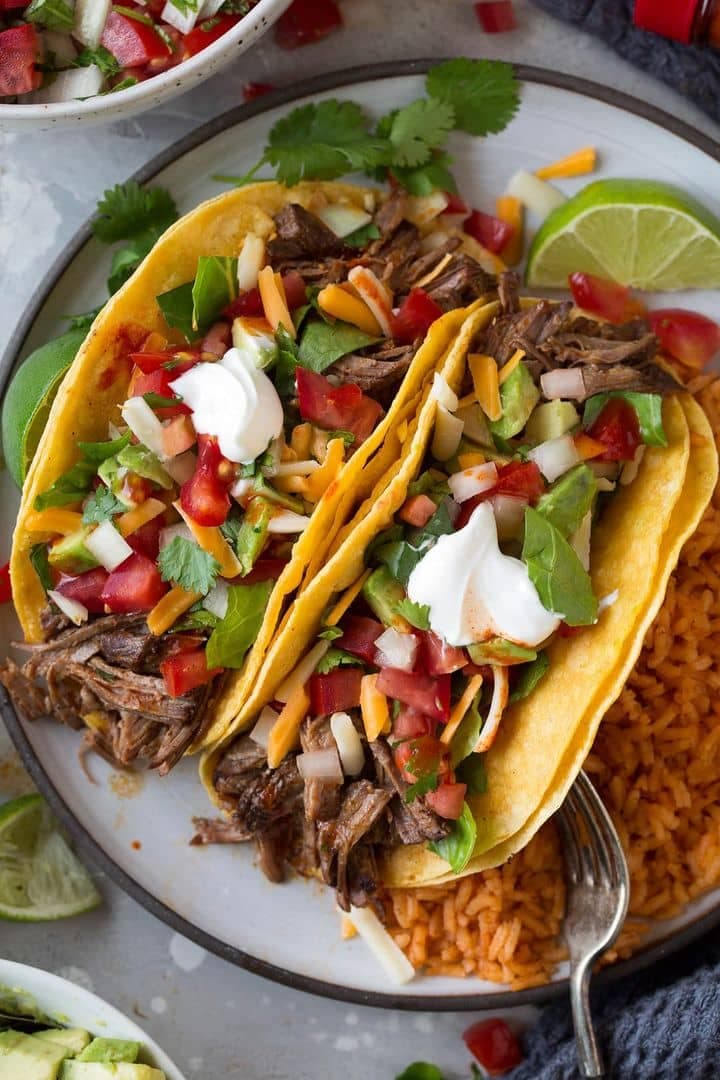 Mexican style beef tacos x2