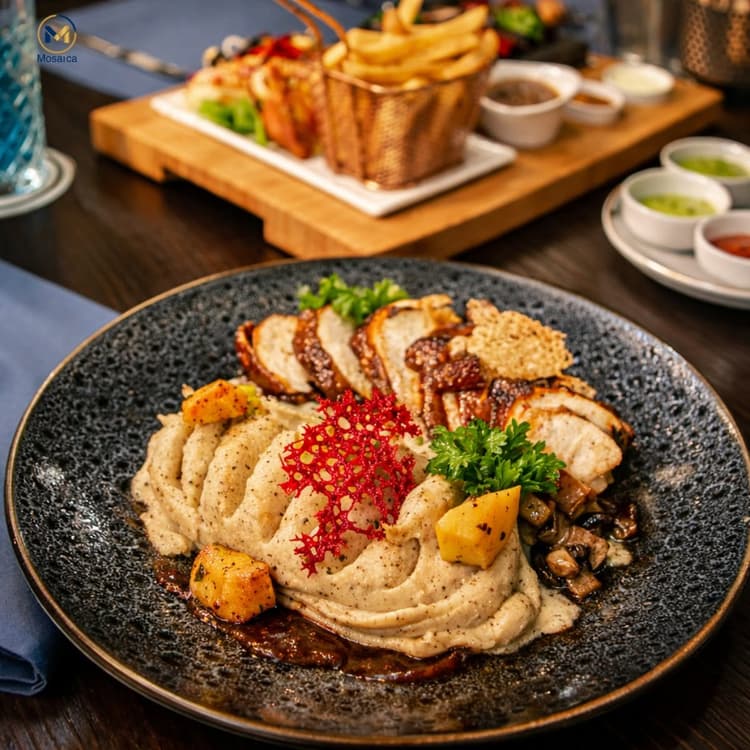 Roasted Chicken with Trufﬂe Purée