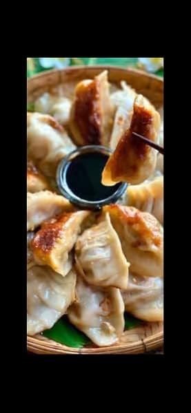 Beef & asparagus fried dumplings