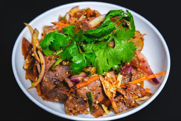 Cold beef slices