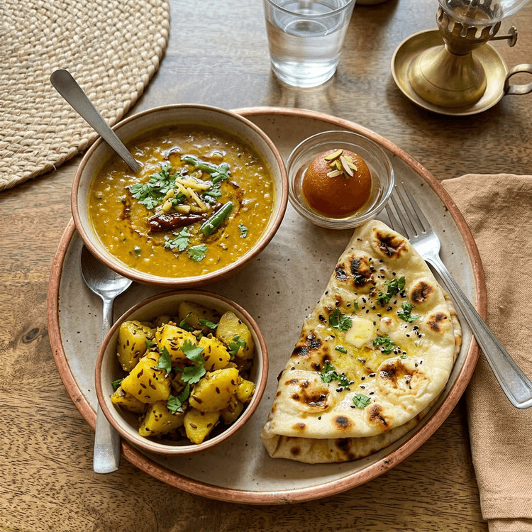 Any Daal + Any Curry with Butter Naan 1 pc