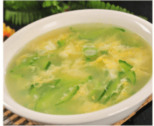 Fried Cucumber Egg Flower Soup