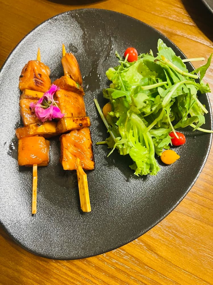 Brochette Saumon, sauce Teriyaki